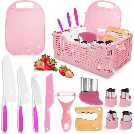 Lot de 8 Couteaux de Cuisine pour Enfants - Couteau en Bois pour Couper Lot de 8 Couteaux de Cuisine pour Enfants - Couteau en Bois pour Couper