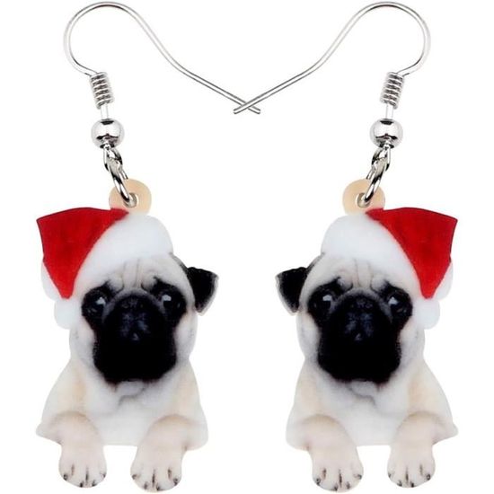 Boucles D'Oreilles Nain De Noël - Acrylique, Pendantes, Cadeau Festif Femme