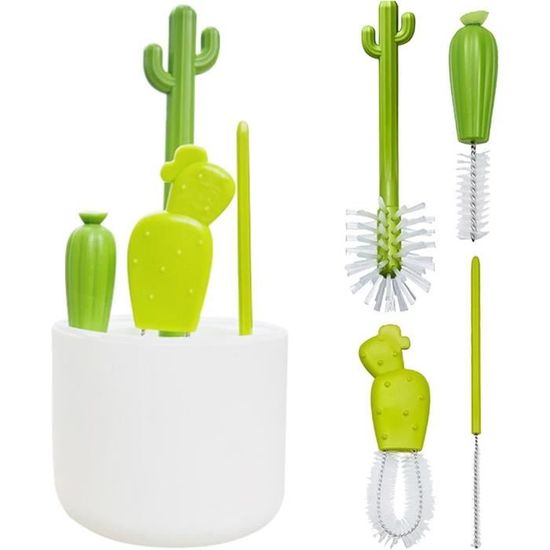 Set De 3 Brosses En Silicone Pour Biberon - Tétine, Paille Et Biberon - Nettoyage 360° Ergonomique - Sans BPA Et Hygiénique