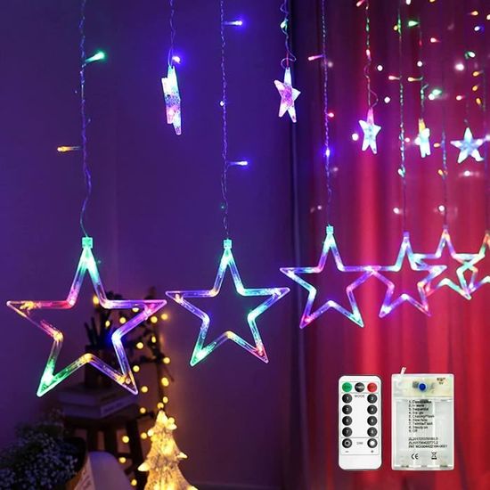 Étoile Lumineuse LED Pour Fenêtre Noël - 30 Cm, 8 Modes, Télécommande, Minuteur, Blanc Chaud, Alimentation Batterie