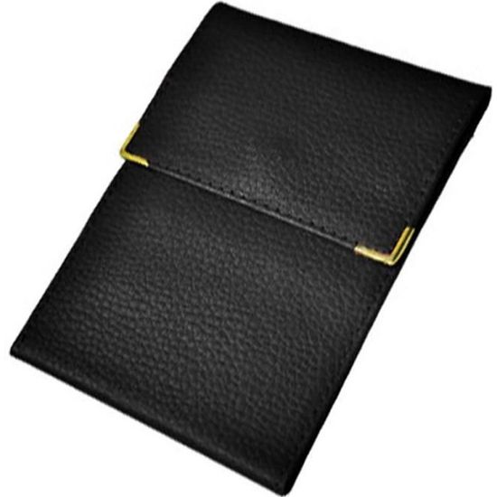 Porte-cartes Mini Portefeuille Markiaro Delta Cuir Vachette Texturé - Noir/bleu/blanc - Pratiquement Neuf