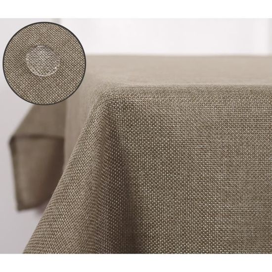 Nappe Imperméable Rectangulaire Effet Lin pour Table de Jardin, 1pieces,  130x160 cm, Taupe - Taupe - Deconovo - Comparer avec