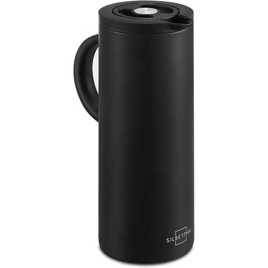Pichet Isotherme Thermos, Carafe à Café Thermique Acier Inoxydable, Avec Poignée En Bois Et Bouton-poussoir De Sécurité Simple, Pour La Maison, L'hôtel, Le Bureau (Beige,1.5L