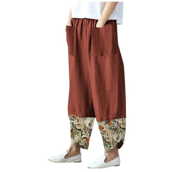 Pantalon Décontracté KITON 100% Lin Marron - Taille 40/US 4 - Neuf Sans étiquette (fait Sur Mesure Non Récupéré)