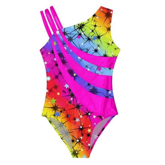 Ranrann Justaucorps Strass Sans Manches + Short Danse Pour Fille 5-16 Ans - Gymnastique, Patinage