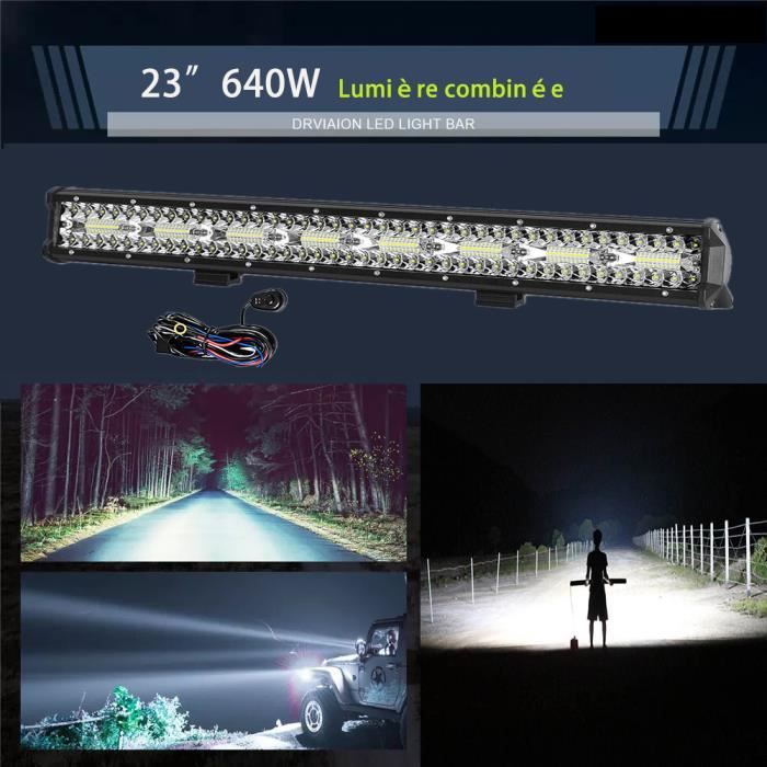 23 - 640W pour 4X4 hors route SUV Auto voiture barre de lumière LED antibrouillard
