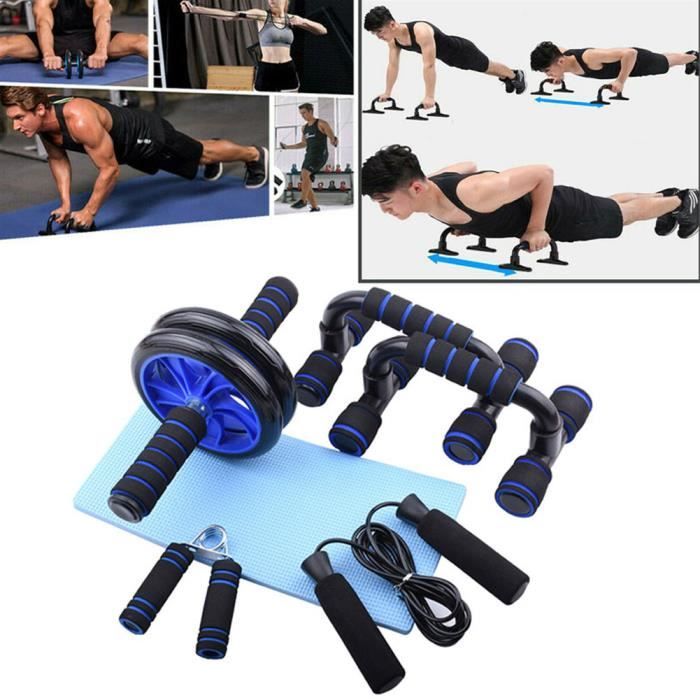 VICICA Kit abdominale de muscle de fitness Poignée de musculation PUSH UP entraîneur roues abdominal barre de traction