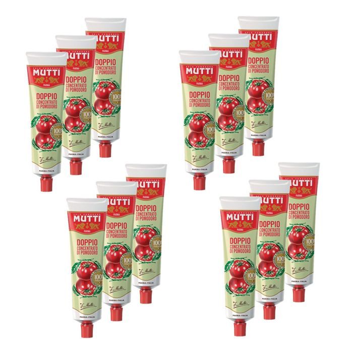 Mutti - Lot 12x Double concentré de tomates - Tube 130g