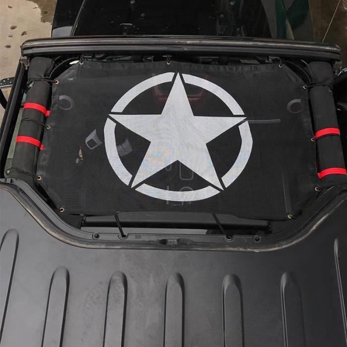 Ombre de soleil en maille noire pour Jeep Wrangler JK JKU - Filet de couverture pour toit en maille noire - Modèle: - ANZYBUA04378