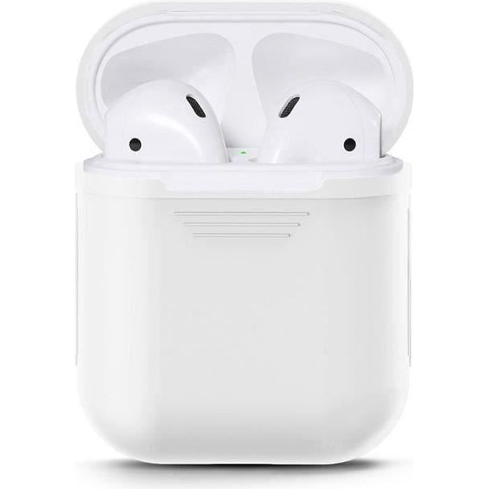 Coque de Protection Silicone pour AirPods Écouteurs Bluetooth Blanc Aa71171