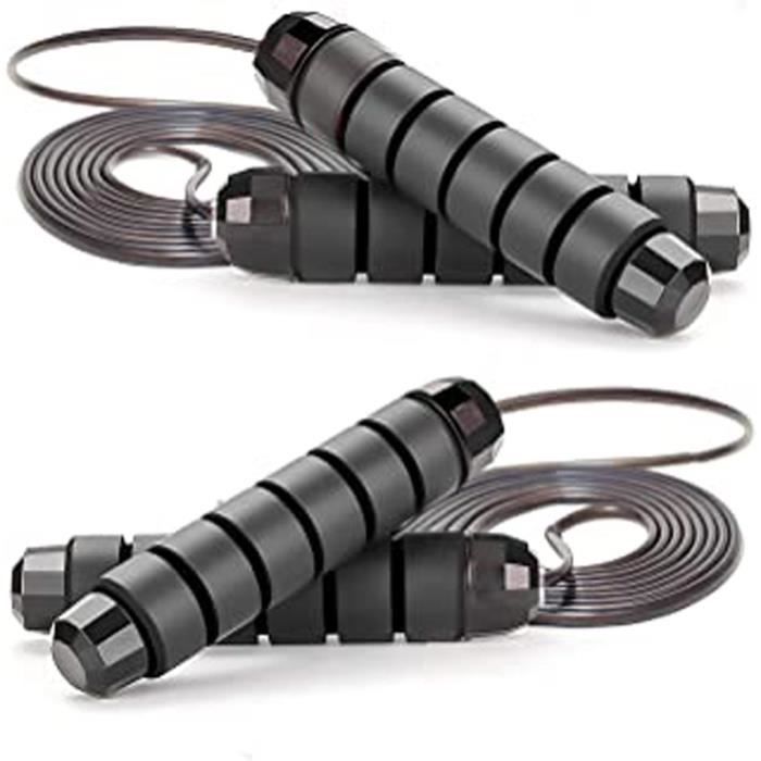 Mao45 Lot De 2 Cordes À Sauter Speed Rope, 3 M Réglable En Acier Avec Gaine En Pvc, Corde À Sauter Pour Enfants, Adultes, Femmes,