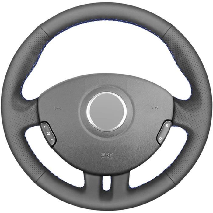COUVRE-VOLANT de Voiture Cousu à la Main en Cuir Noir Bricolage, pour Renault Clio 3 2005 2013 Clio 3 RS 2005 2013