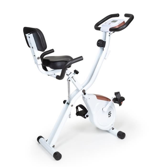 Vélo d'appartement - Capital Sports - Zura 2 X-Bike - Masse d'inertie de 3 kg - 8 niveaux de résistance - pliable - doré rose