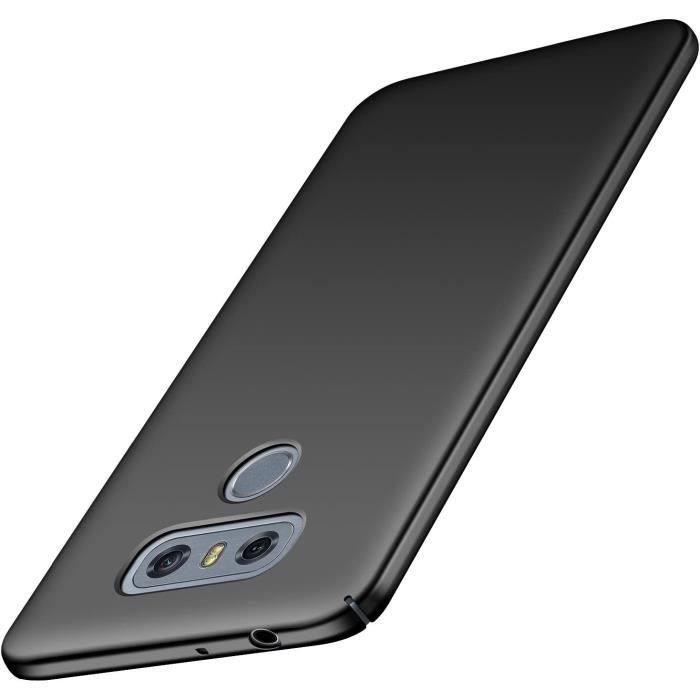 Coque LG G6 Rigide Design Simple UltraMince Antichoc AntiRayure en PC LG G6 Noir Lisse C
