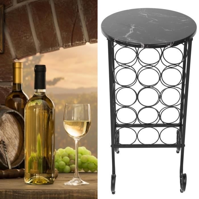 MOH-Cikonielf Casier à vin debout libre Porte-Vin Support de Stockage de Vin de 15 Bouteilles Style Industriel Étagère Organisateur