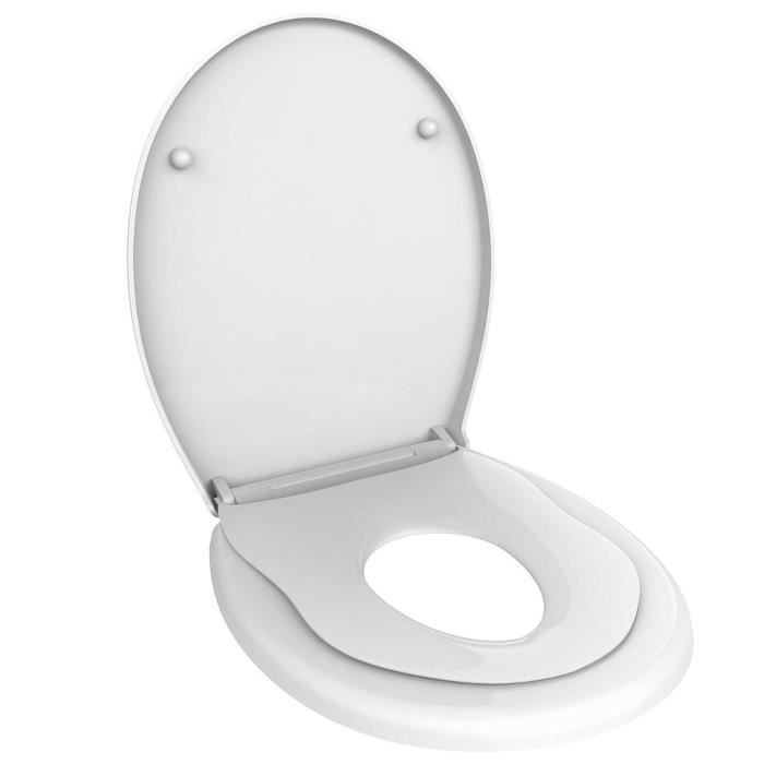 Siège de Toilette Familial, Siège de Toilette Réducteur pour Enfant, 44,8 x 37,1 cm, Forme en O, Matériau: PP