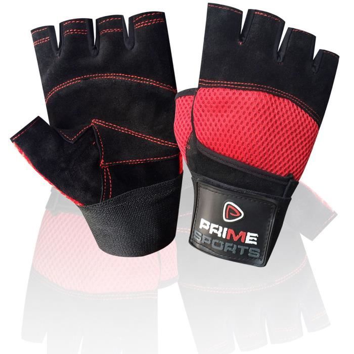 Gants de fitness, de musculation, de conduite - Noir & Rouge