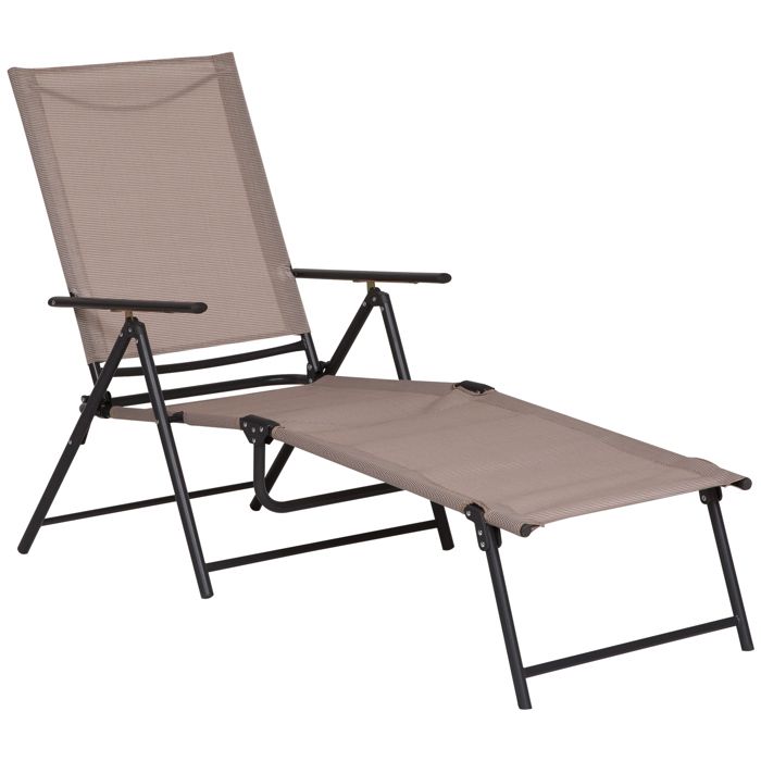 Noir Pliable Chaise Longue Bascule Chaise Inclinable Jardin Patio Meubles Moon