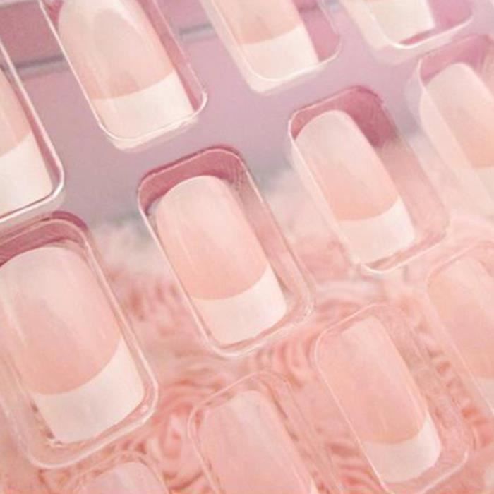 24pcs boîte à ongles emballés à long style français couverture complète faux pour FAUX ONGLES - CAPSULE - TIPS - FORME - PROTHESE
