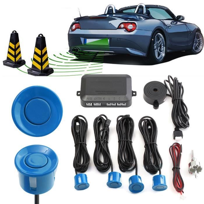 Kit Capteur Stationnement Radar de Recul Sonore Système Voiture Auto BLEU