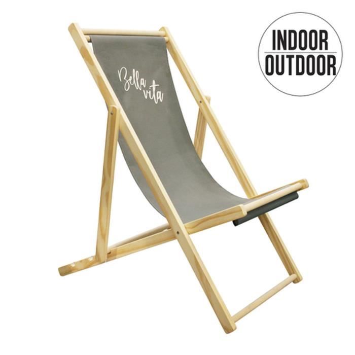 Chilienne en bois design Bella vita Lola - Gris