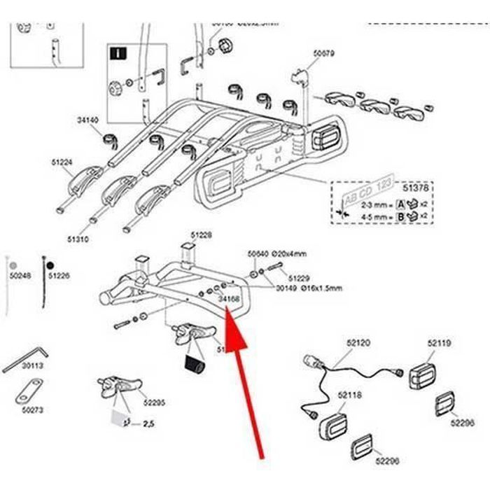 Transporteurs Pièces détachées Thule Bolt M8 34168 9101 - 01 - 02 - 07 - 08 - Taille Unique - Noir