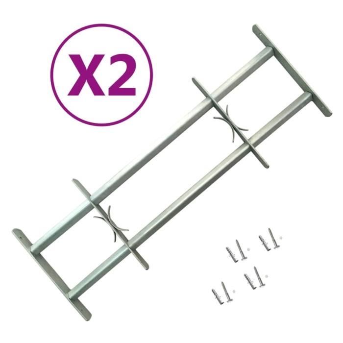 Grilles réglables de sécurité de fenêtres 2 pcs 1000-1500 mm 268377