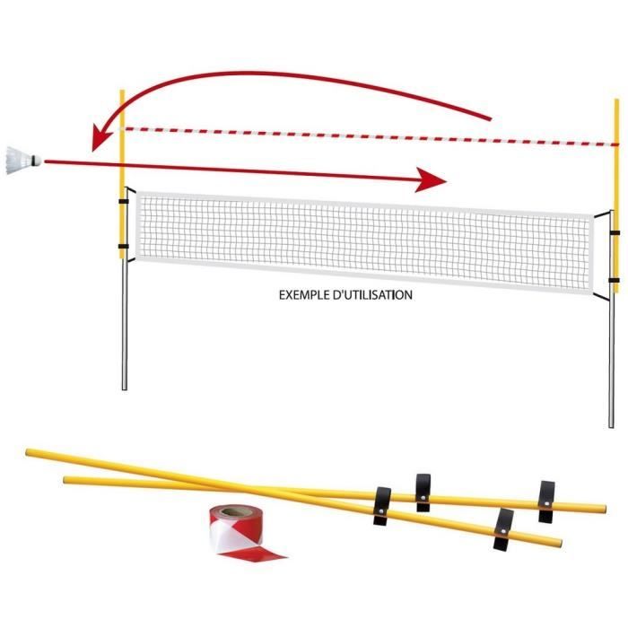 Sur-filet Badminton avec 2 poteaux de 1.60 m