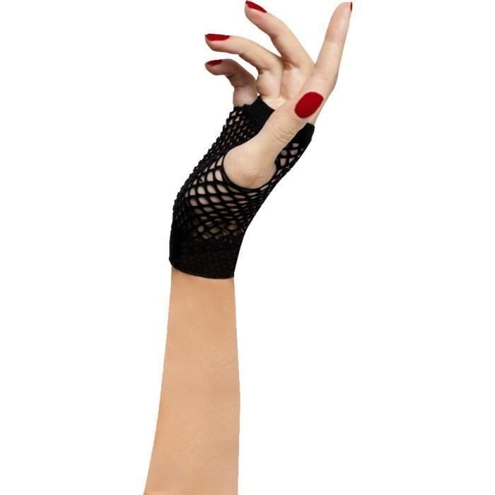 WOFALO® Gants Filet Courts Mitaines Résille Noir