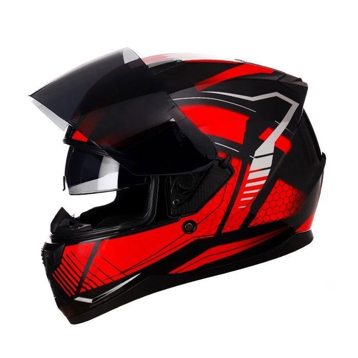 Casque Moto Intégral Avec Tresses Et Feux LED – Certifié ECE – Taille M-XL (57-62 Cm) – Pour Route, Tout-terrain, Unisexe