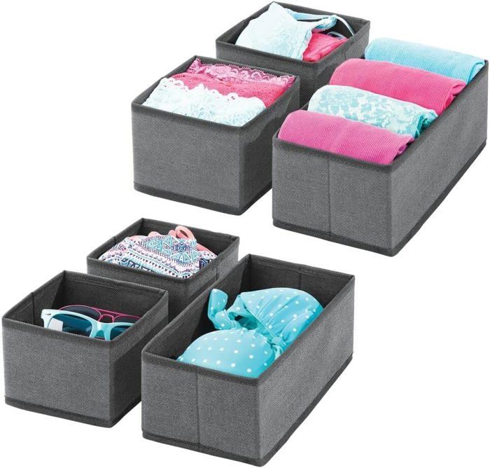 Lot De 12 Organisateurs De Tiroir Blancs - Coton Et Non-Tissé - 3 Tailles Différentes - Rangement Vêtements, Accessoires, Jouets