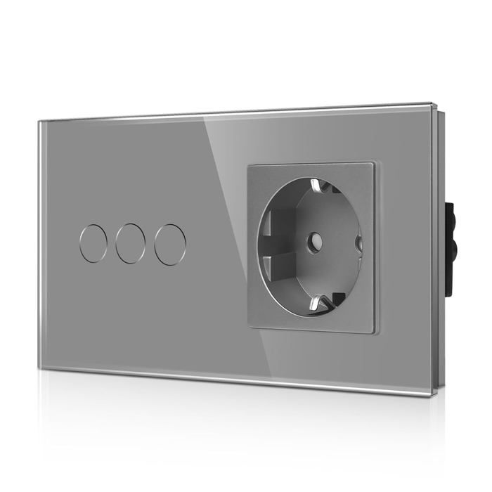 Interrupteur à Bouton Mécanique Avec Partie LED, 1/2/3 Voies