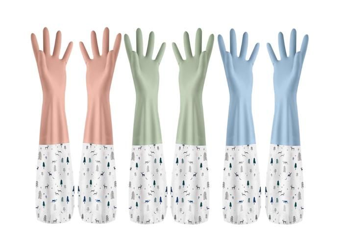 CHUANGOU 2 Paires Gants Coloration Cheveux Noir - Gants Caoutchouc Réutilisables Épais