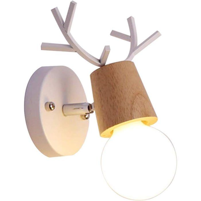 Applique murale élégante Applique murale moderne et créative en bois avec tête de cerf