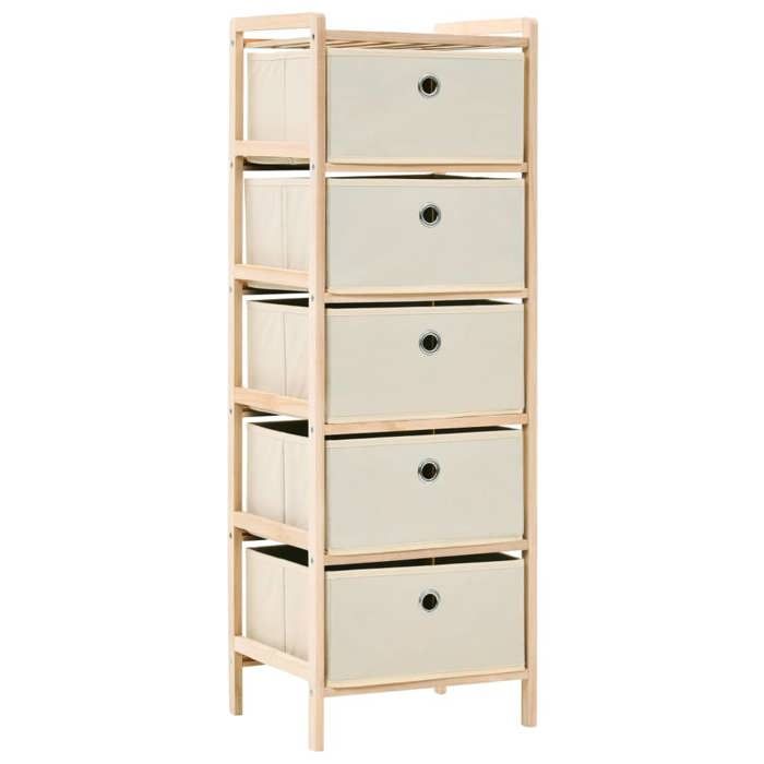 SALE 2025Étagère de rangement 5 paniers tissu bois de cèdre beige27 Kg 7872