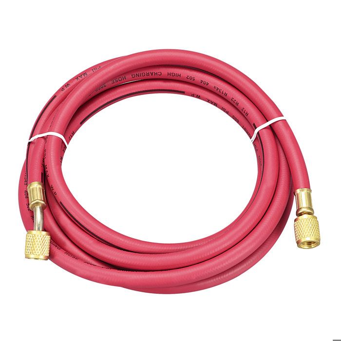 Tube tuayau SOURCING MAP 1Pcs 1/4 Filetage 3m Longueur Tuyau Remplissage réfrigérant 600PSI pour Climatiseur Domestique Rouge