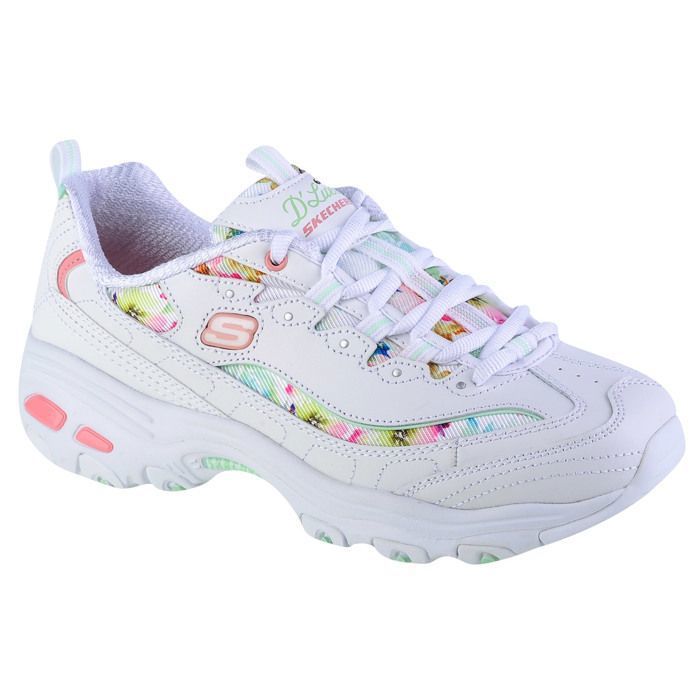 Skechers Baskets Femme - Blanc - Skechers DLites-Blooming Fields