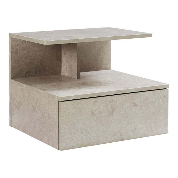 Étagère murale Amberg 40 x 35 x 31 cm effet béton clair Étagère murale Amberg 40 x 35 x 31 cm effet béton clair