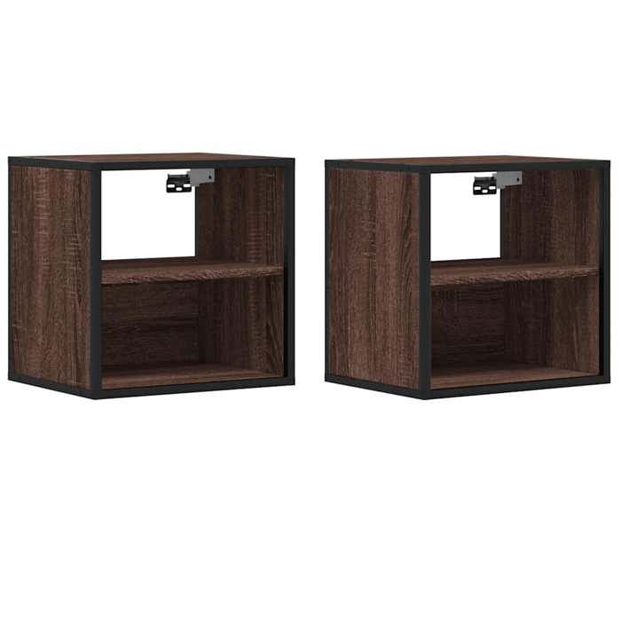 JILLS - Ensemble de 2 armoires de chevet Tables de chevet murales Lot de 2 - chêne marron 40x31x39 5cm OCT41984662