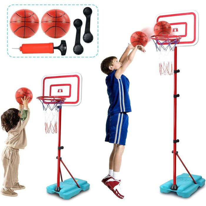Kiztoys Mini Panier Basket Mural – Set Complet Avec 3 Ballons Et Pompe, Accroche Porte Ou Mur, Intérieur/Extérieur