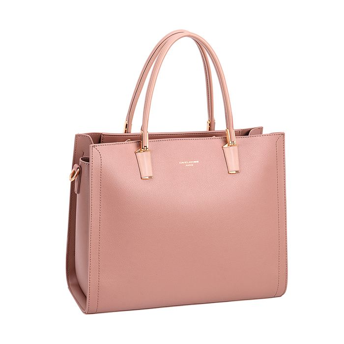 Sac porté main Femme Ville - Sac à main Similicuir - Taille Grande - 3 Compartiments - Couleur Rose