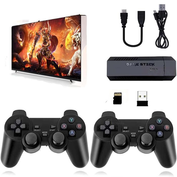 Mini Console De Jeu TV ADVT - 64Go, 20000+ Jeux, 2 Manettes Sans Fil, Rétro HD