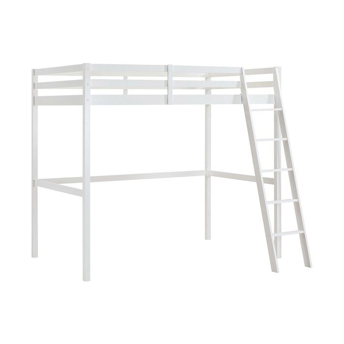 Lit mezzanine - 120 x 190 cm - Pin Massif - Blanc - GEDEON II