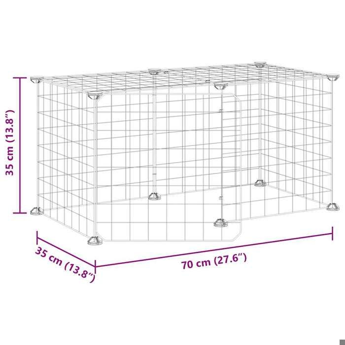 Solde 2026Poulailler pratique/parc à lapins Noir - Cage animaux de compagnie à 8 panneaux et porte Noir 35x35cm 1.94 Kg 45475741
