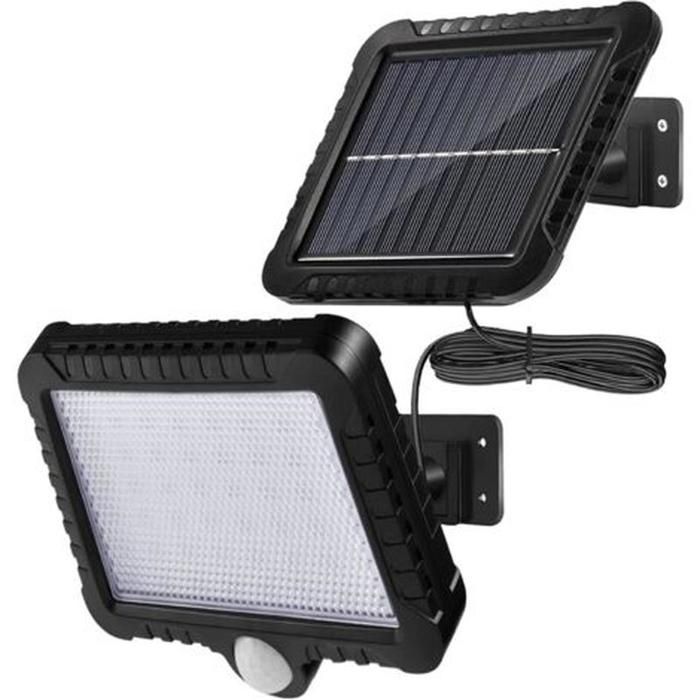 Éclairage solaire extérieur à détecteur — Projecteur LED avec câble de 5 mètres — Projecteur LED solaire à angle de faisceau de 120°