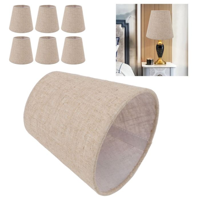 6pcs abat-jour petit tambour – Nosheir – Lin A4 – Lumière douce sans éblouissement – pour lampe sur pied table suspension– Ø14 cm