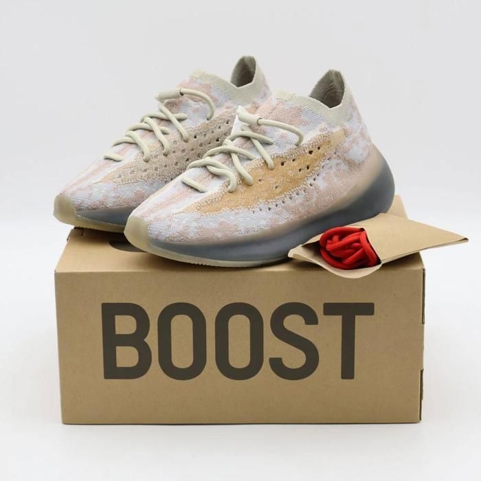 CHAUSSURES DE BASKET-BALL FZ1269 Adidas Yeezy Boost 380 Pepper Light Grey Beige Red Sand Brown (Mens)