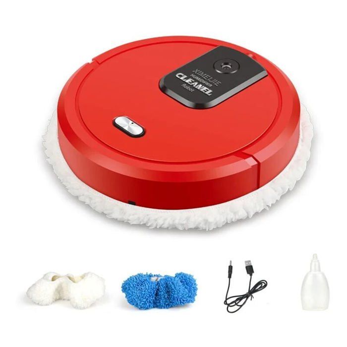 Robot laveur de sols intelligent commande à distance aspirateur robot B rouge/ HUMIDIFICATEUR