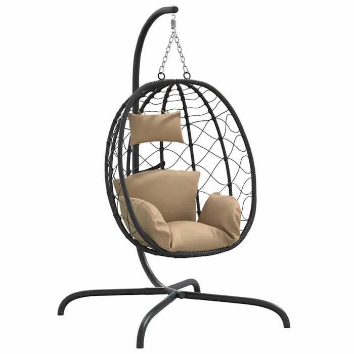Fauteuil suspendu - vidaXL - rotin synthétique acier thermolaqué - noir - 106 x 103 x 195 cm - avec coussin lgv29q544 Fauteuil suspendu - vidaXL - rotin synthétique acier thermolaqué - noir - 106 x 103 x 195 cm - avec coussin lgv29q544