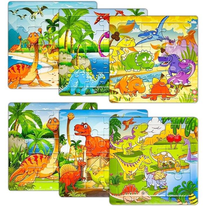 Puzzles éducatifs pour enfants - COMVASTARS - 6-pack 90 pièces - Carton épais - Encadrés avec aide - Dès 3 ans